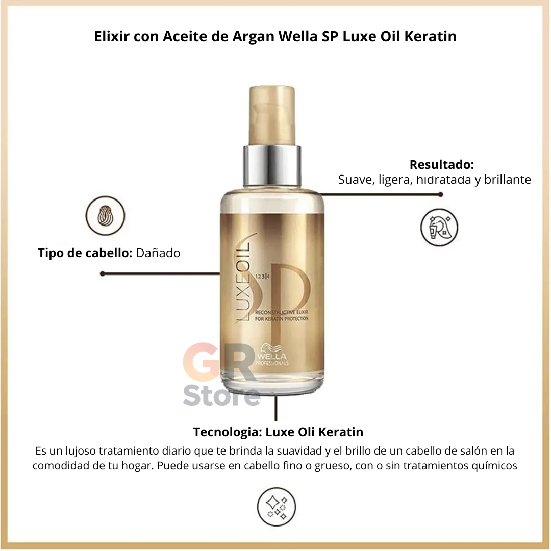 Elixir con Aceite de Argan Wella SP Luxe Oil Keratin